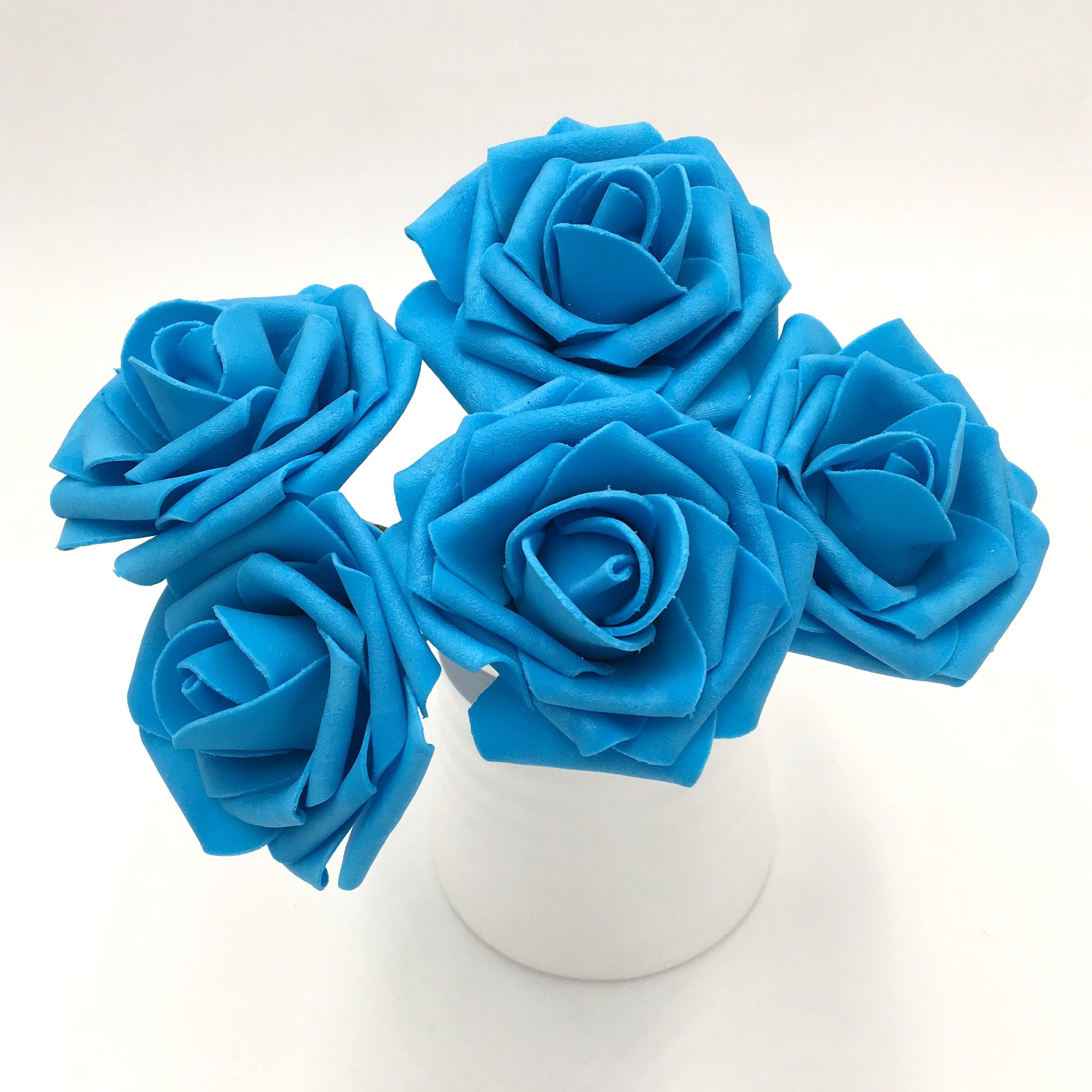 Turquoise Blue Roses Artificial Wedding Flowers 8cm Fake Roses Etsy