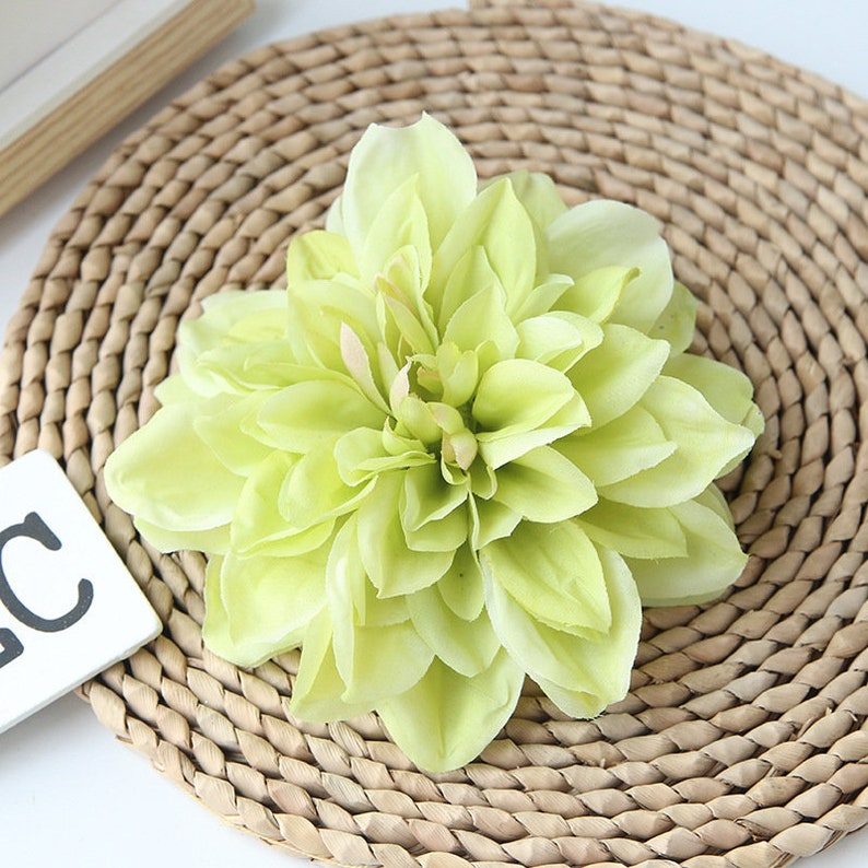 Silk Flower Heads Bulk Dahlia Artificial Flower Heads White Etsy