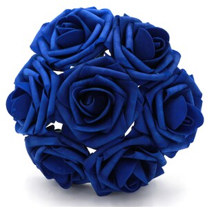 Royal Blue Flowers Wedding Flowers Bridal Bouquet 100 Artificial Foam Rose Head 3 inches For Bridesmaid Bouquet Table Centerpieces LNRS001