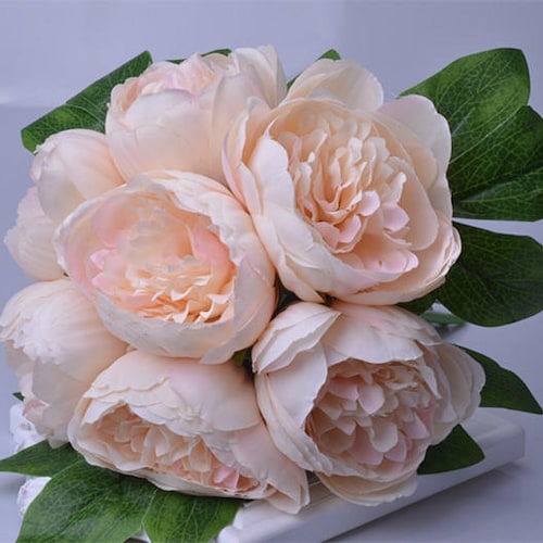 5 Heads Artificial Peonies Bouquet Silk Peony Bouquet Quality Etsy