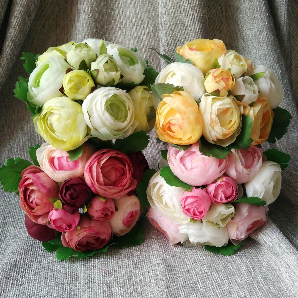Silk Peony Bouquet Artificial Camellia Flower Bouquet For Etsy