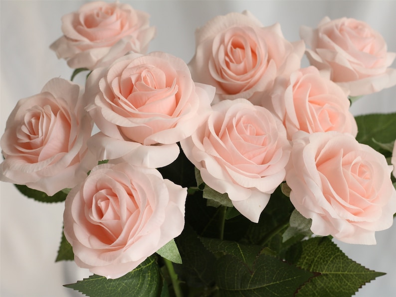 Blush Wedding Flowers Silk Latex Roses Artificial Flowers for Etsy