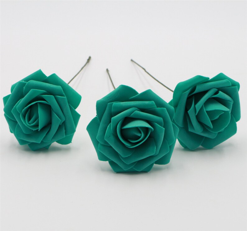 Teal Wedding Flowers Artificial Foam Roses Wholesale Wedding Etsy