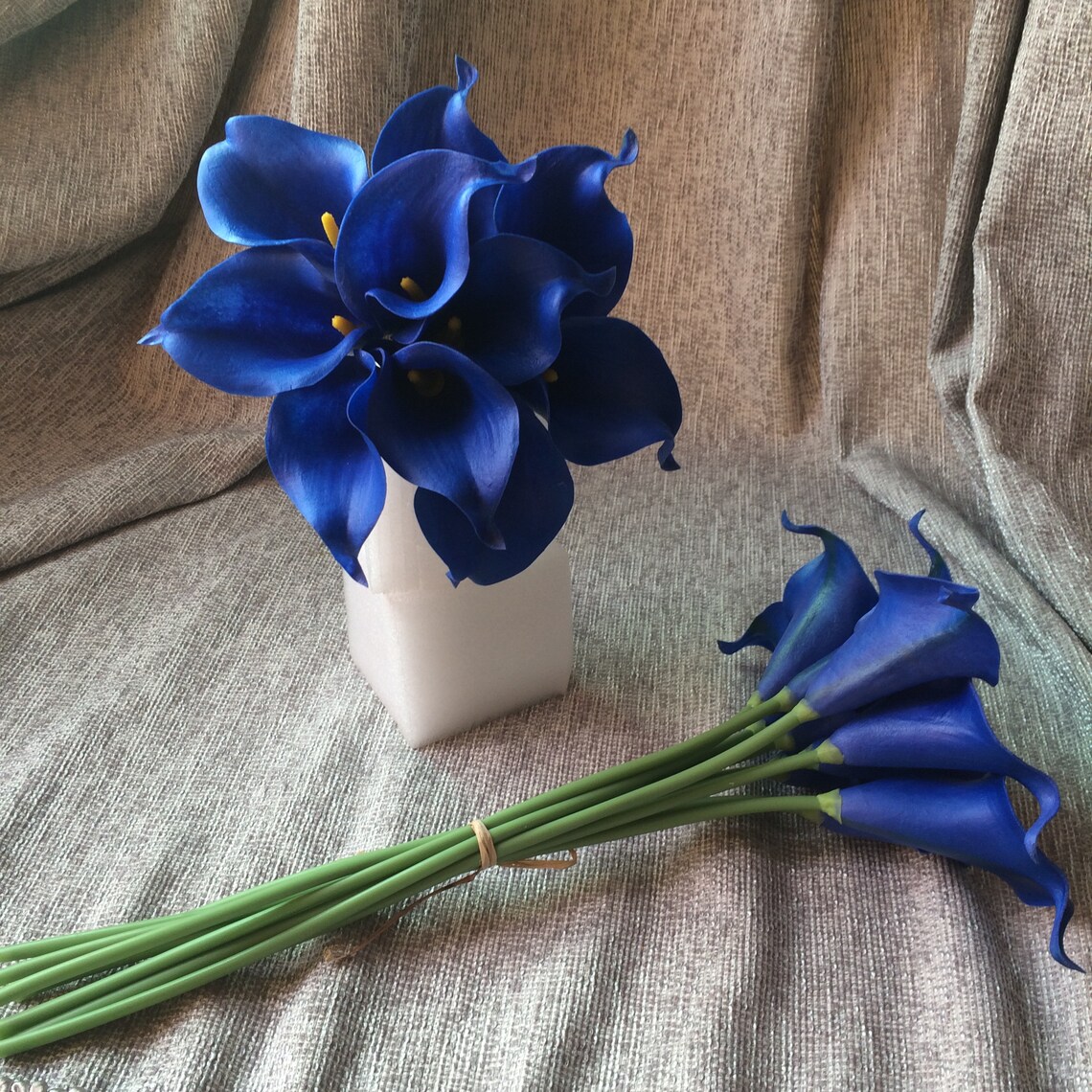 blue calla lily bouquet