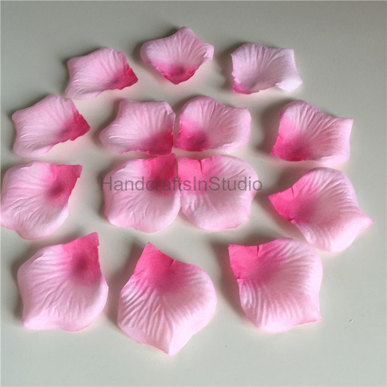 Pink Rose Petals Bicolor Fake Flowers Petals 500 Silk Petals Etsy