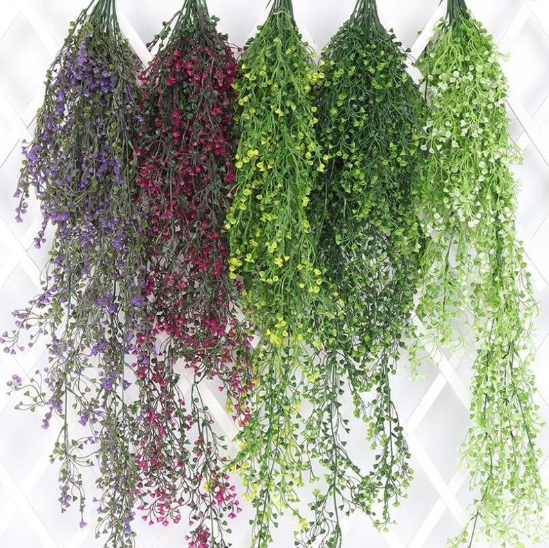 Artificial Hanging Plants 110cm Hanging Basket Vine 2 Bunches Etsy