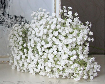 White Babys Breath Fake Gypsophila Flowers Faux Babysbreath for Wedding Table Centerpieces Flower Arrangement DIY Flowers HZMTX