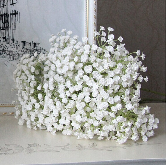 White Babys Breath Fake Gypsophila Flowers Faux Babysbreath for