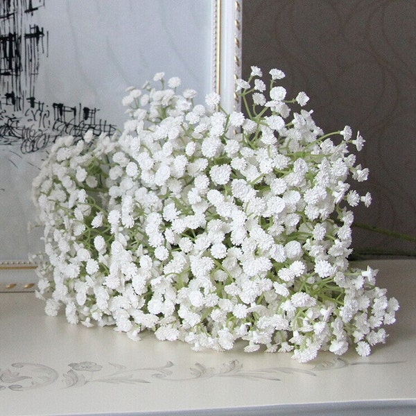 White Babys Breath Fake Gypsophila Flowers Faux Babysbreath for Wedding Table Centerpieces Flower Arrangement DIY Flowers HZMTX