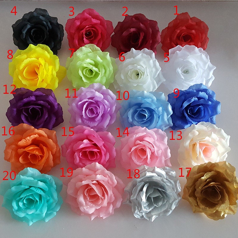 36 Pieces Silver Artificial Rose Heads 