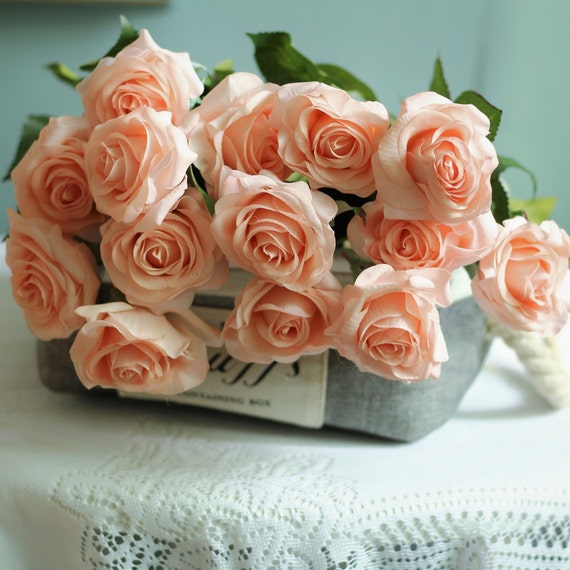 Buy Silk ribbon roses picture Peach roses online