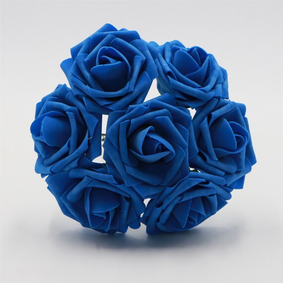 Royal Blue Roses Artificial Flowers Dark Blue Wedding Etsy