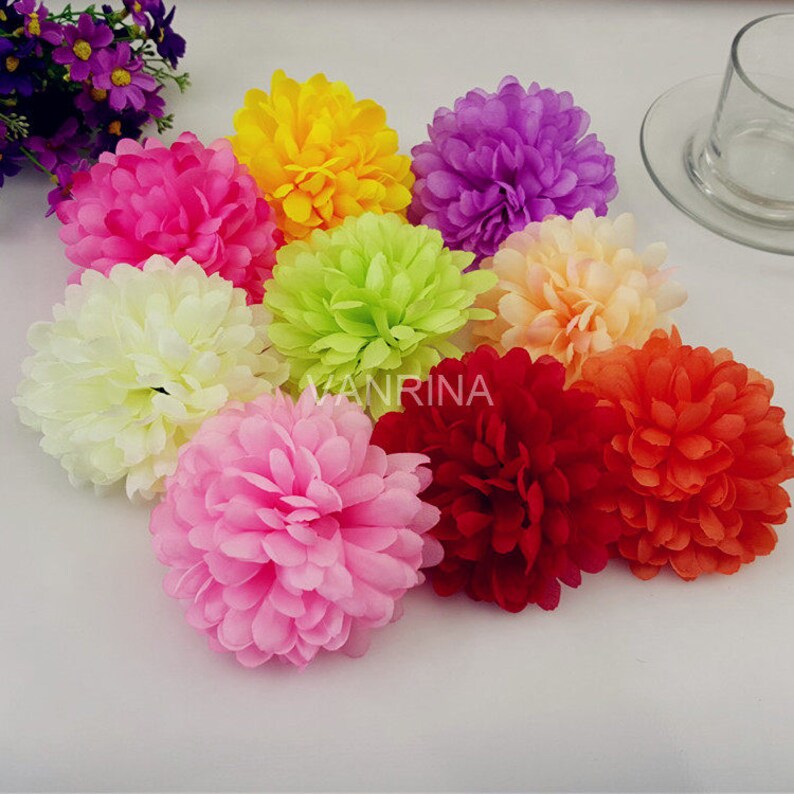 Bulk Silk Flowers Artificial Flower Heads Daisy 100 Flowers Etsy