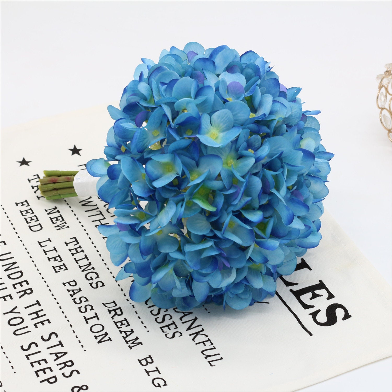 Haizang Design│Romantic Starry Blue. Dry flower bouquet/bridal  bouquet/customized - Shop piratedesign Dried Flowers & Bouquets - Pinkoi