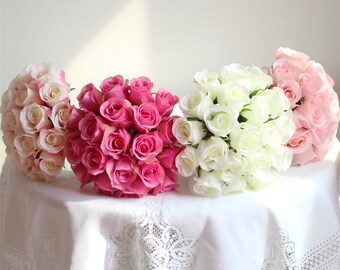 Silk Rose Bouquet| Artificial Flower Bunch| Wedding/Home/Decorations/Arrangement/Gift DY-20T