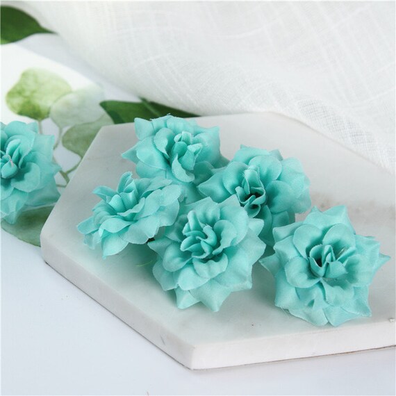 Craft Flowers Bulk Artificial Fabric Flowers 100 pcs Spa Blue Etsy