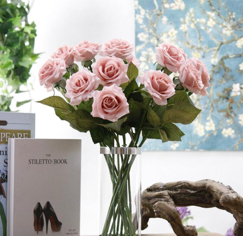 Rose Gold Flowers Soft Pink Wedding Flowers Real Touch Roses Etsy