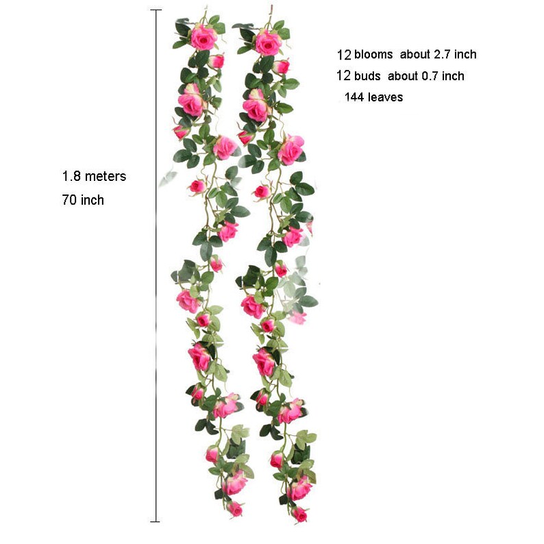 Artificial Flower Garland Silk Rose Fake Flower Vine Faux Etsy