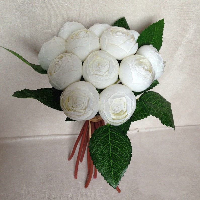 Cream White Silk Flower Bouquet Small Peony Bouquet for Etsy