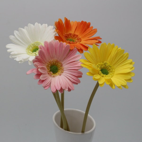 Real Touch Gerbera Daisy Artificial Flowers Long Stem Gerbera Daisies For Wedding Bridal Bouquets Table Centerpieces Arrangement HXBY-98