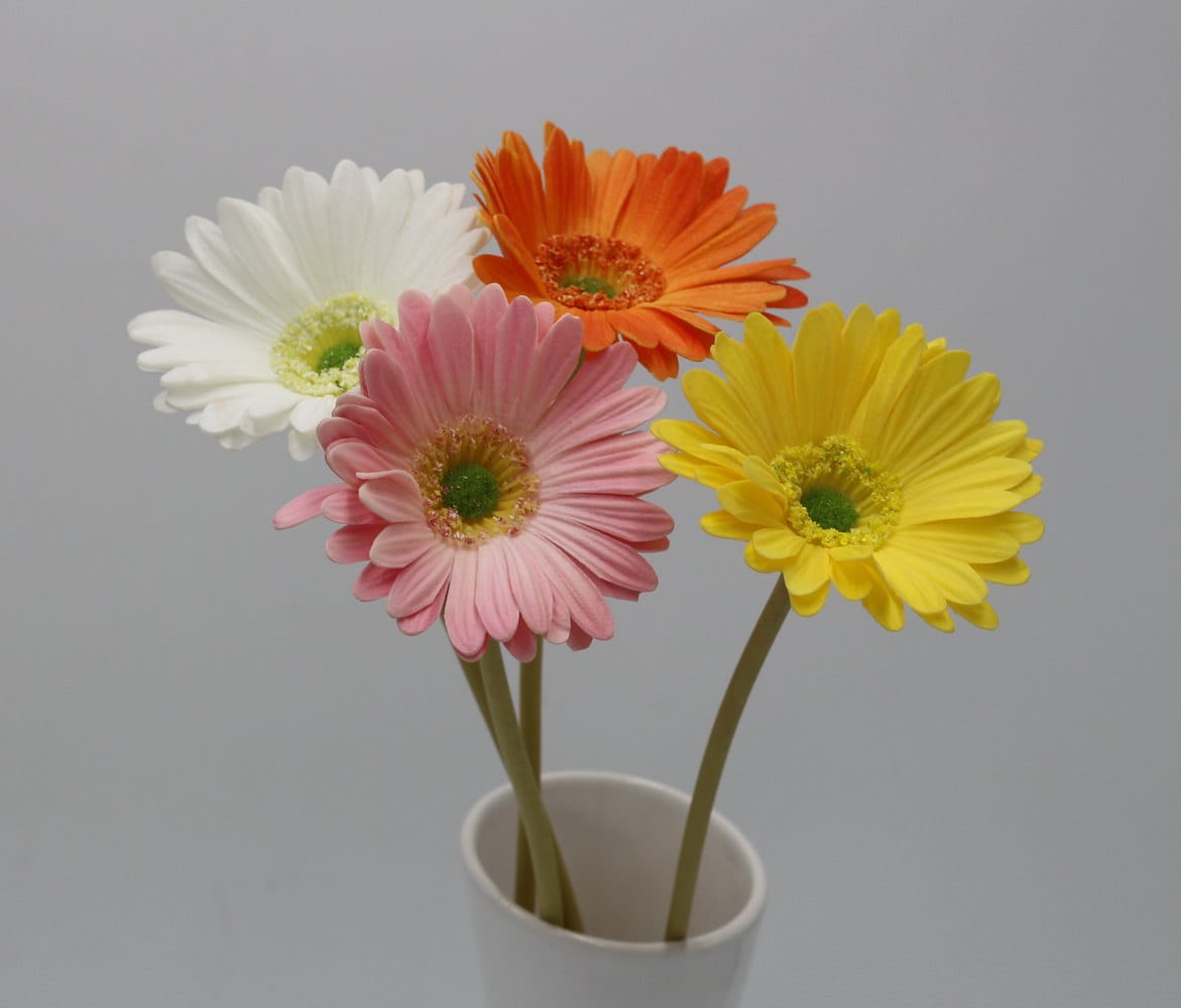 5 Gerbera Daisy Wedding Centerpieces Artificial Faux Silk Flower Bridal Bouquet 