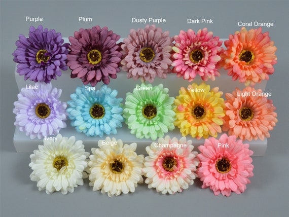 Buy Artificial Gerbera Daisy Flower Heads, Silk Daisy Flowers in Bulk,  Wholesale Flower Heads for Cake Topper Flower Arrangement CJ-1299 Online in  India 