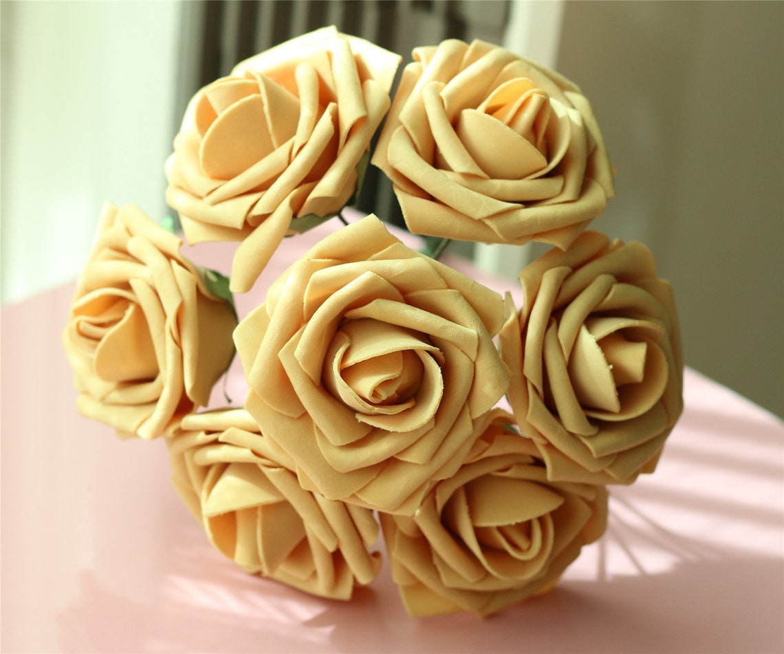 Mustard Flowers Artificial Roses 100 Stems for Bridal Bouquets Etsy