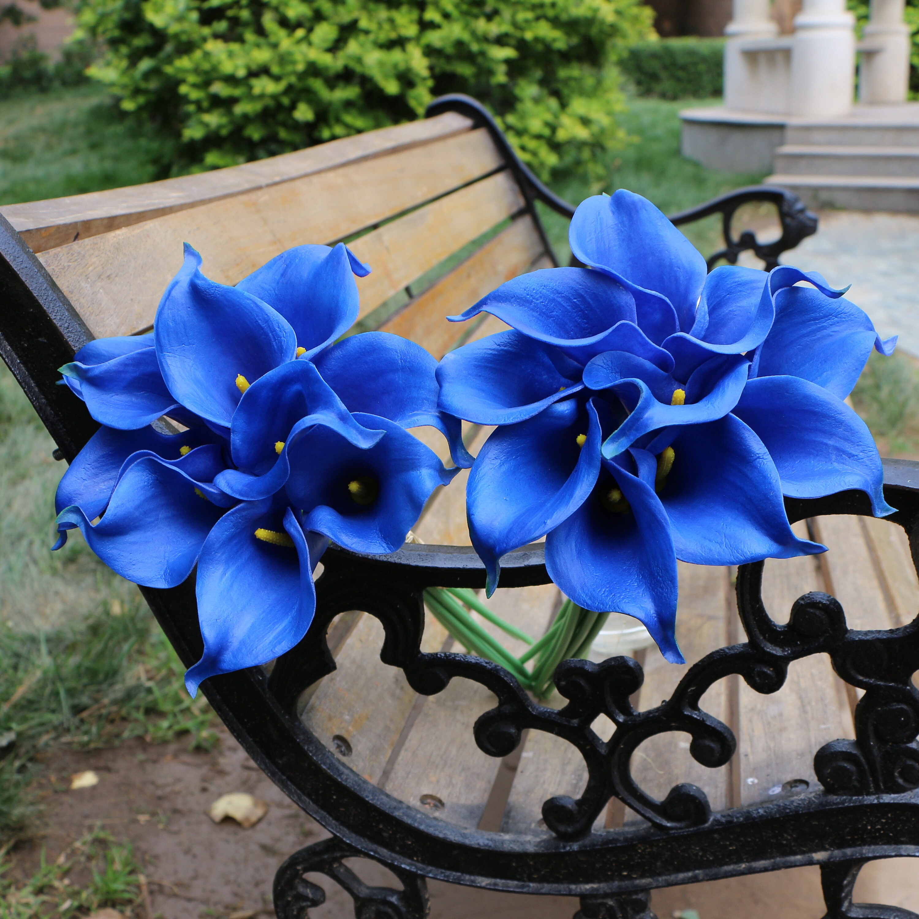 Royal Blue Calla Lily Bouquet Dark Blue Royal Wedding