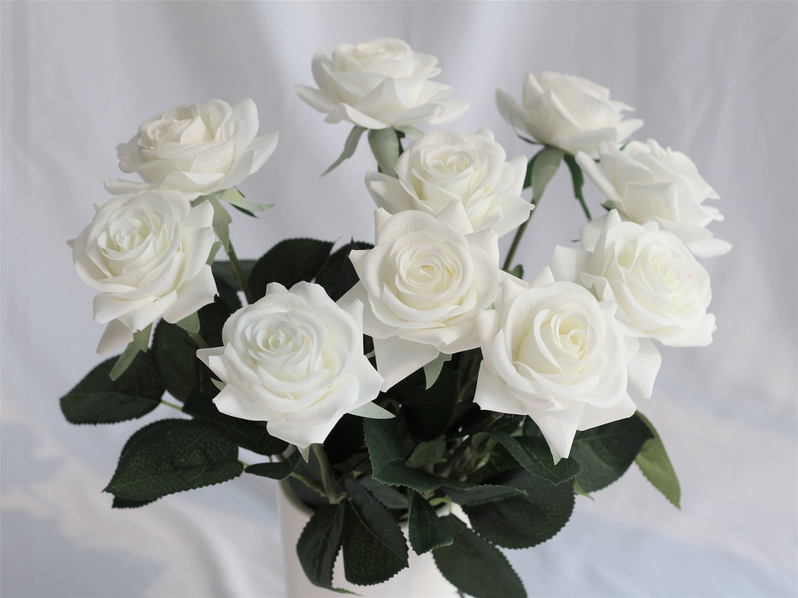 Real Touch Flowers Blush Silk Roses White Real Touch Flowers Etsy