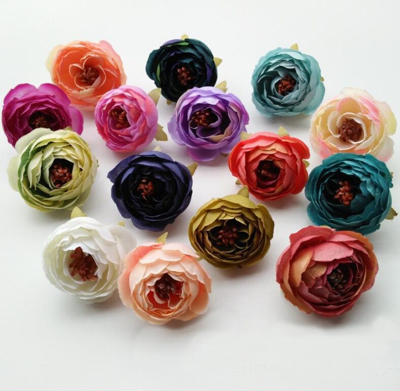 Wholesale Silk Peony Flower Heads 300 Flowers Quality Silk Etsy