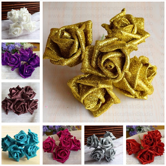 Red Roses with Gold Glitter - Pack 100