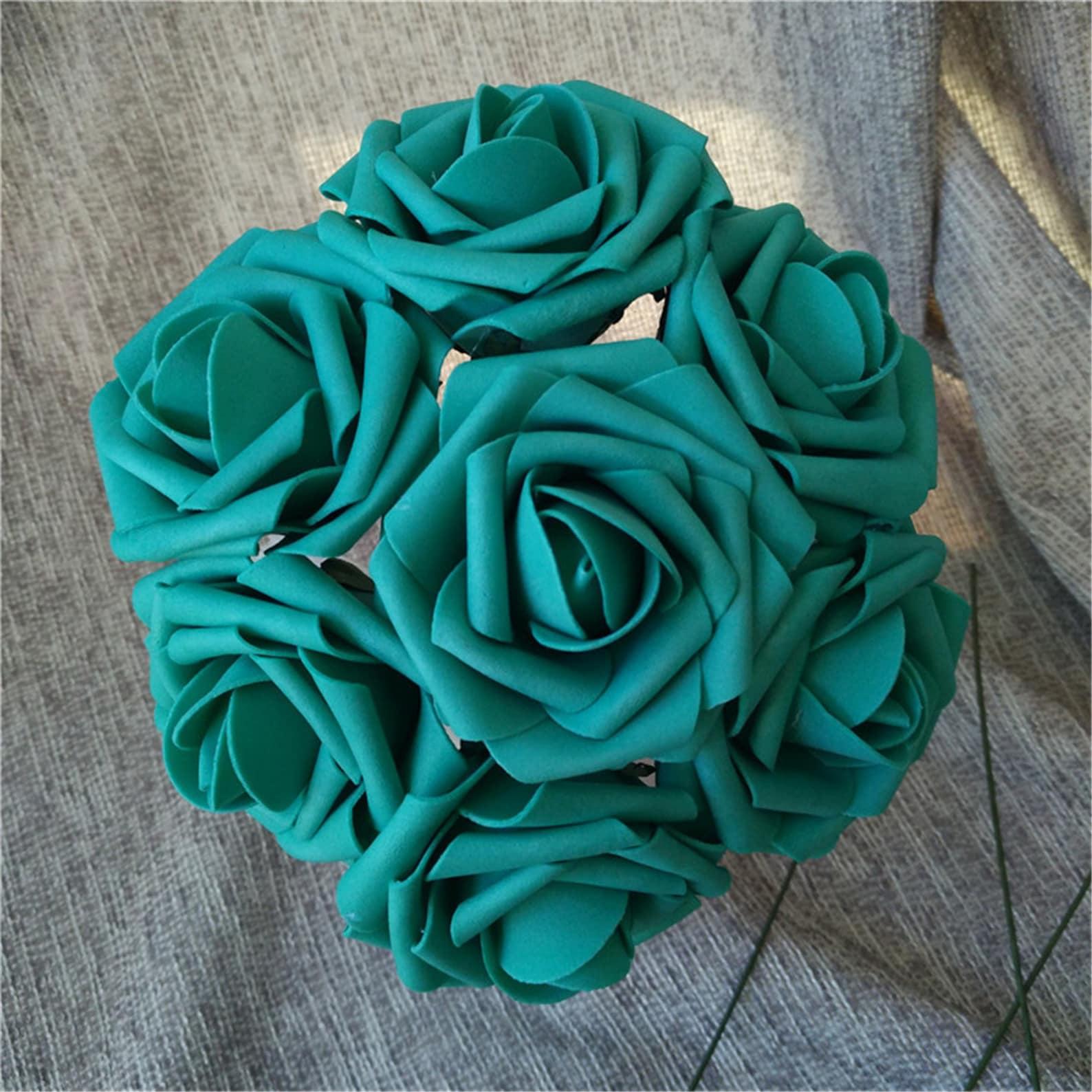 Teal Wedding Flowers Artificial Foam Roses Wholesale Wedding Etsy