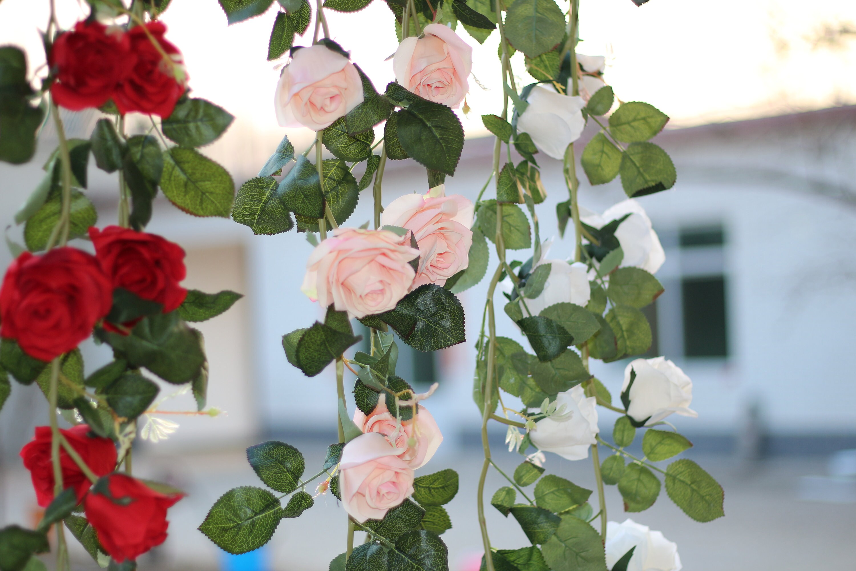 Artificial Flower Garland Plants Green Leaves Simulation Cane Etsy