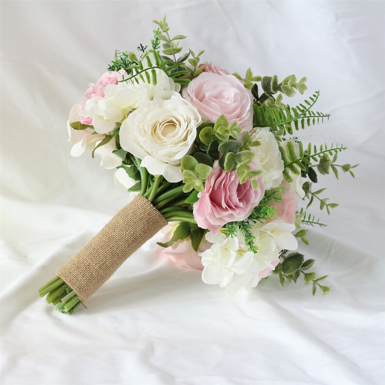 Rustic Wedding Flowers Bridal Bouquet Dusty Pink Ivory