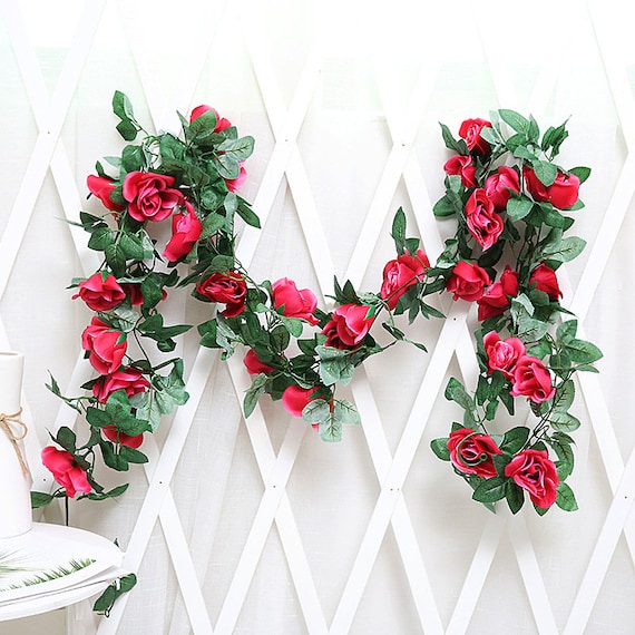 Ivy Home Party Decor Silk Rose Leaf Garland Vine 7 Ft Artificial Faux Flower Ivy Home Party Decor Silk Rose Leaf Garland Vine 7 Ft Artificial Faux Flower