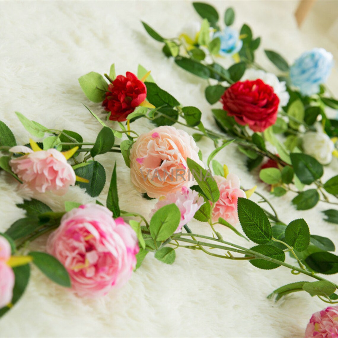 Wedding Rose Garland Artificial Silk Flower Vine Garland 2 Etsy