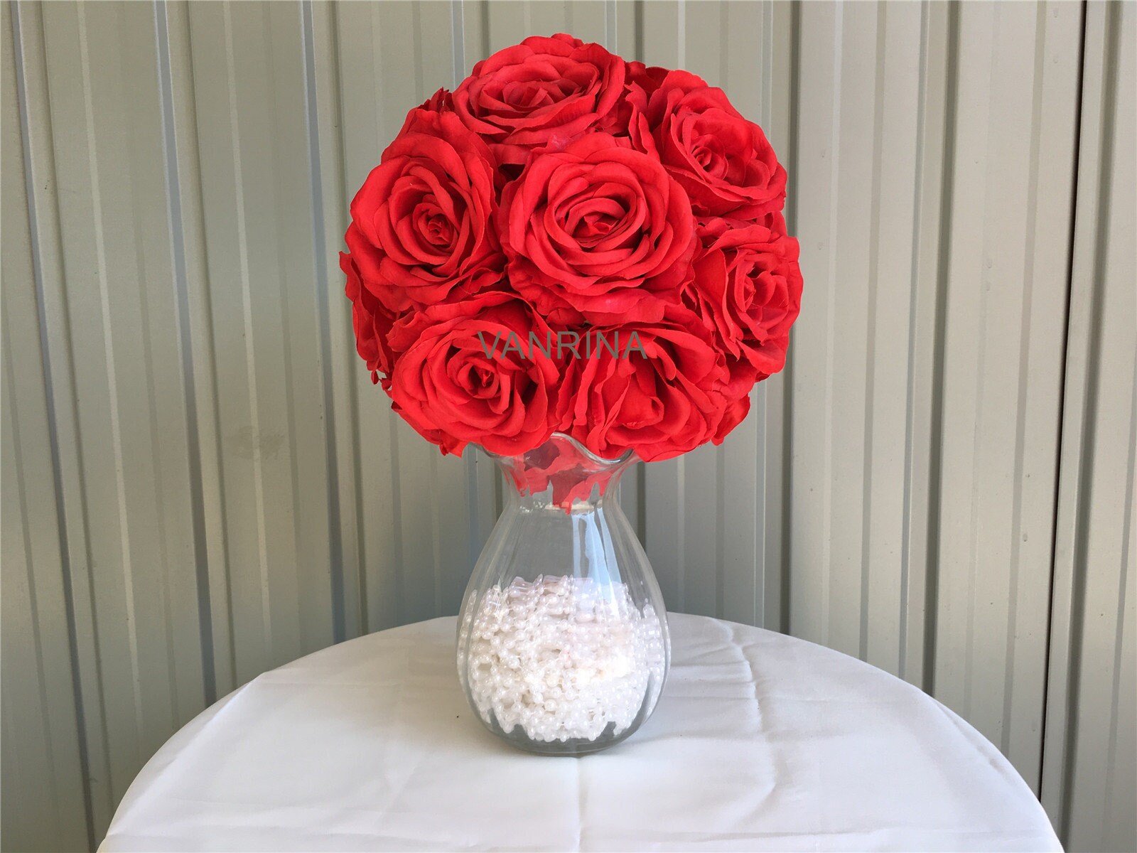 Red Flower Ball Silk Rose Ball For Red Wedding Centerpieces Etsy