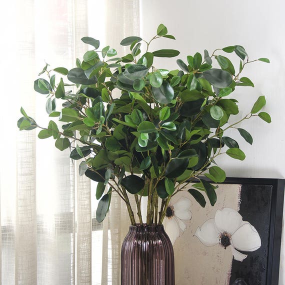 Artificial Plants Leaves Greenery 4 Stems For Home Decoration Etsy