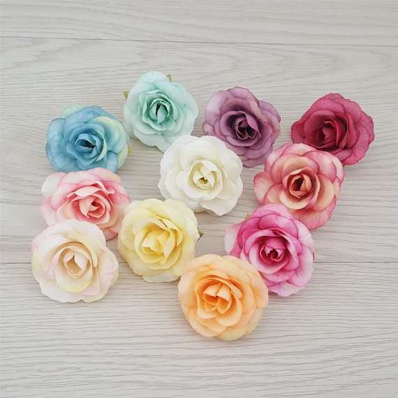 10/20P Artificial Silk Flower Head Tiny Rose For DIY Crafts Bouquet Crown  Decor
