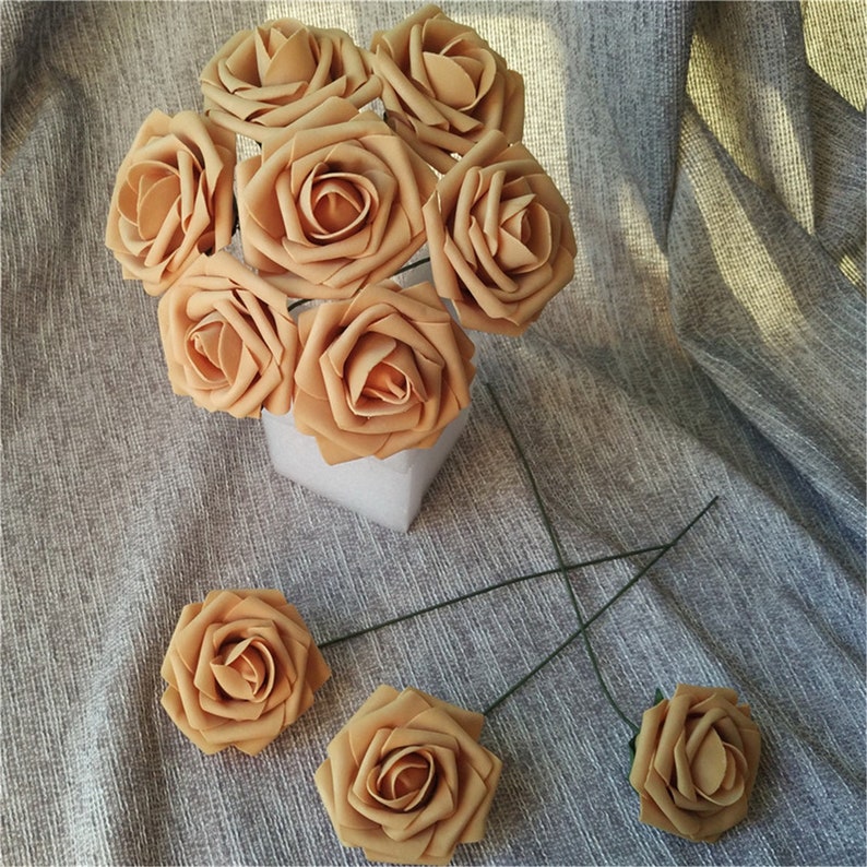 Mustard Flowers Artificial Roses 100 Stems for Bridal Bouquets Etsy