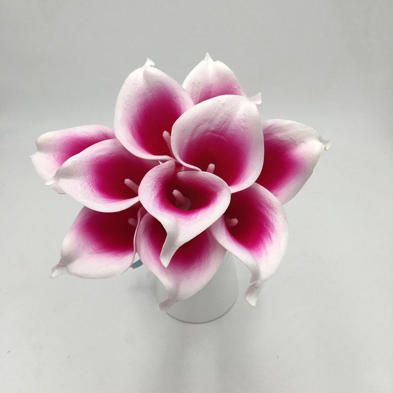 PU Calla Lily Bouquet Picasso Fuchsia Calla Lilies Dark Pink - Etsy