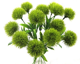 Green Alliums Fake Flowers Pompon Mum Artificial Green Flowers for Flower Arrangement Fillers JBY930