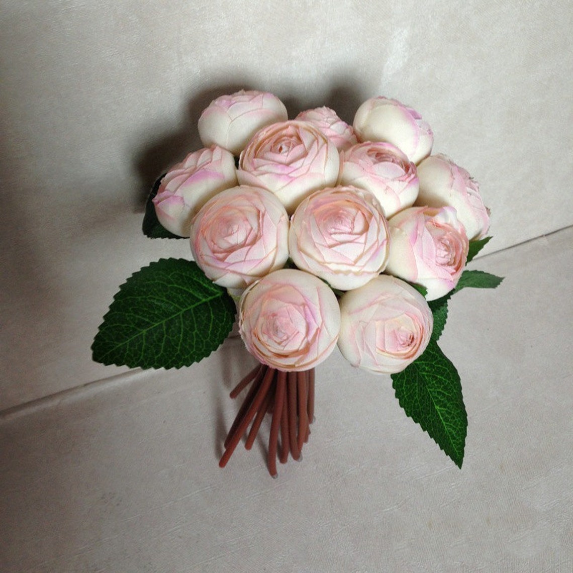 Cream White Silk Flower Bouquet For Bridesmaids Flower Girl Etsy