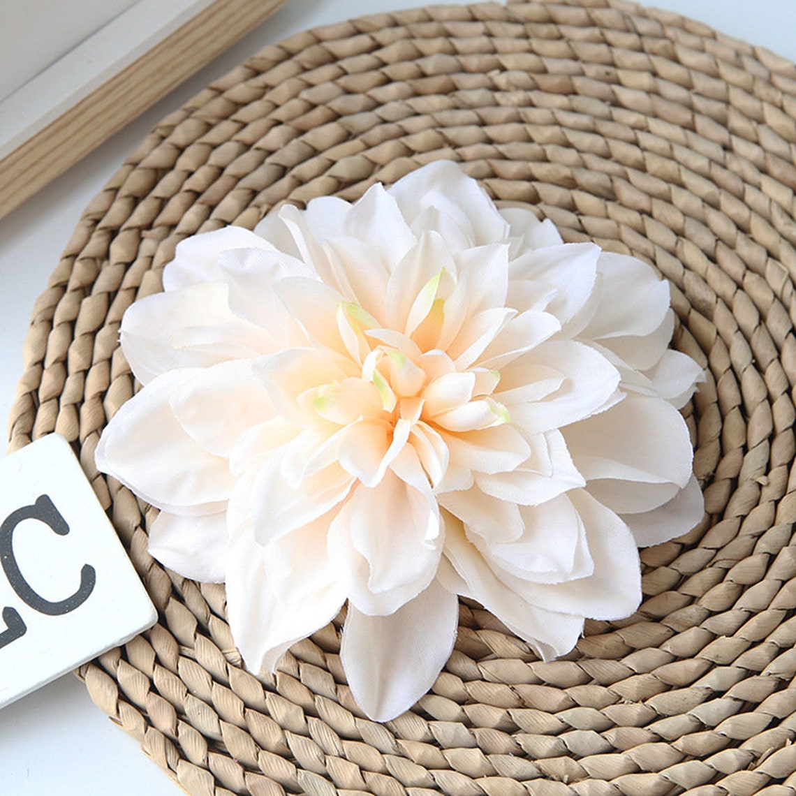 Silk Flower Heads Bulk Dahlia Artificial Flower Heads White Etsy
