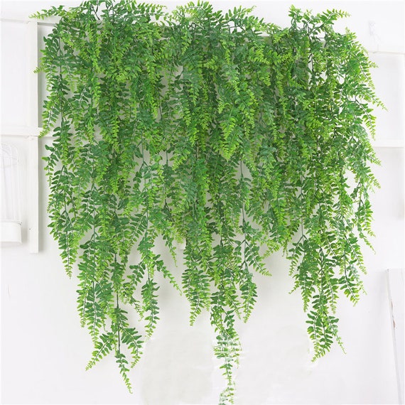 Plastic Plants Outdoor Basket Wall Hanging Plants Plastic Vines for Wedding  Backdrops Indoor Wall Decorations 2 Bunches YLM-5513 