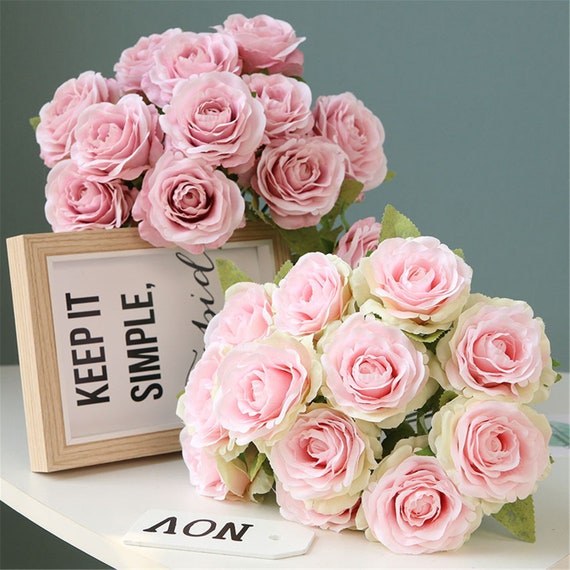 7 Köpfe Künstliche Pfingstrose Rosen Blumenstrauß Seidenblumen Hochzeit-Dekor 