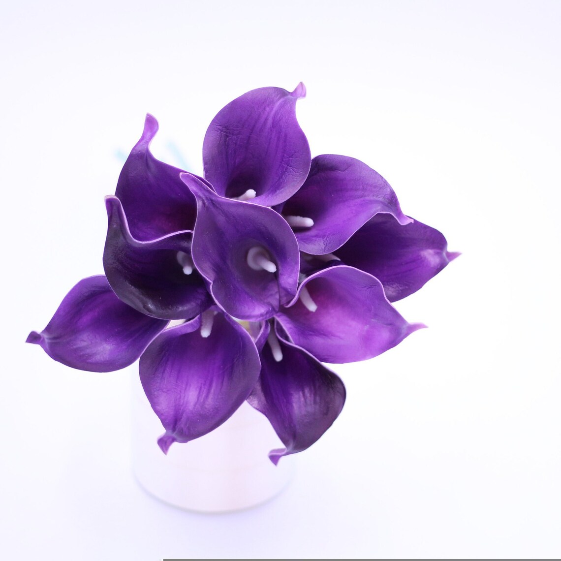 Eggplant Purple Calla Lilies Bouquet PU Real Touch Calla Lily Etsy