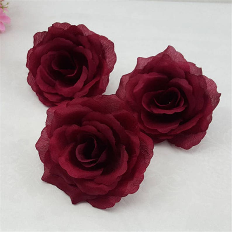 Silk Flower Heads Artificial Roses Heads Bulk Wholesale For Etsy