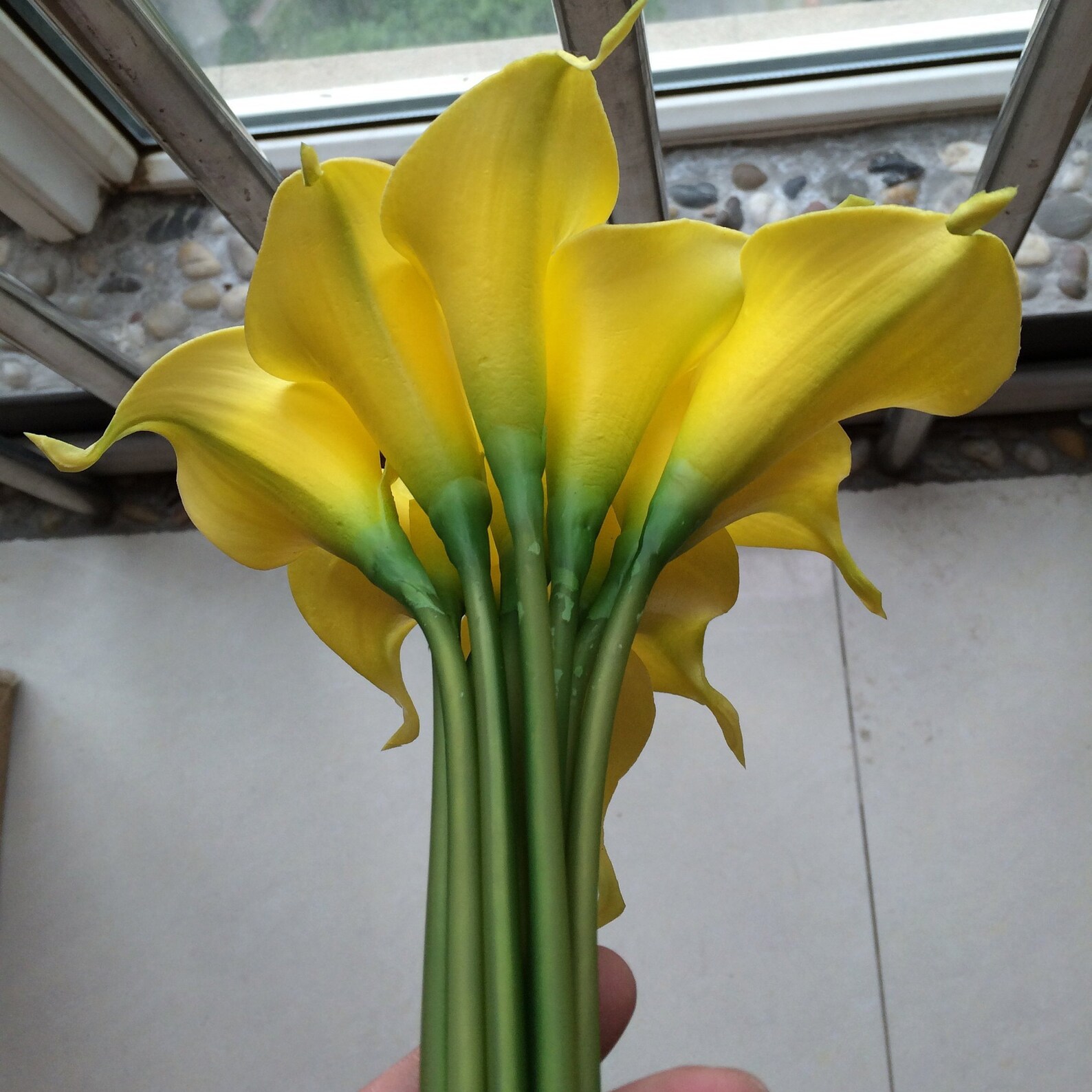 Yellow Calla Lilies Bouquet 9 Stems Real Touch Calla Lilies Etsy