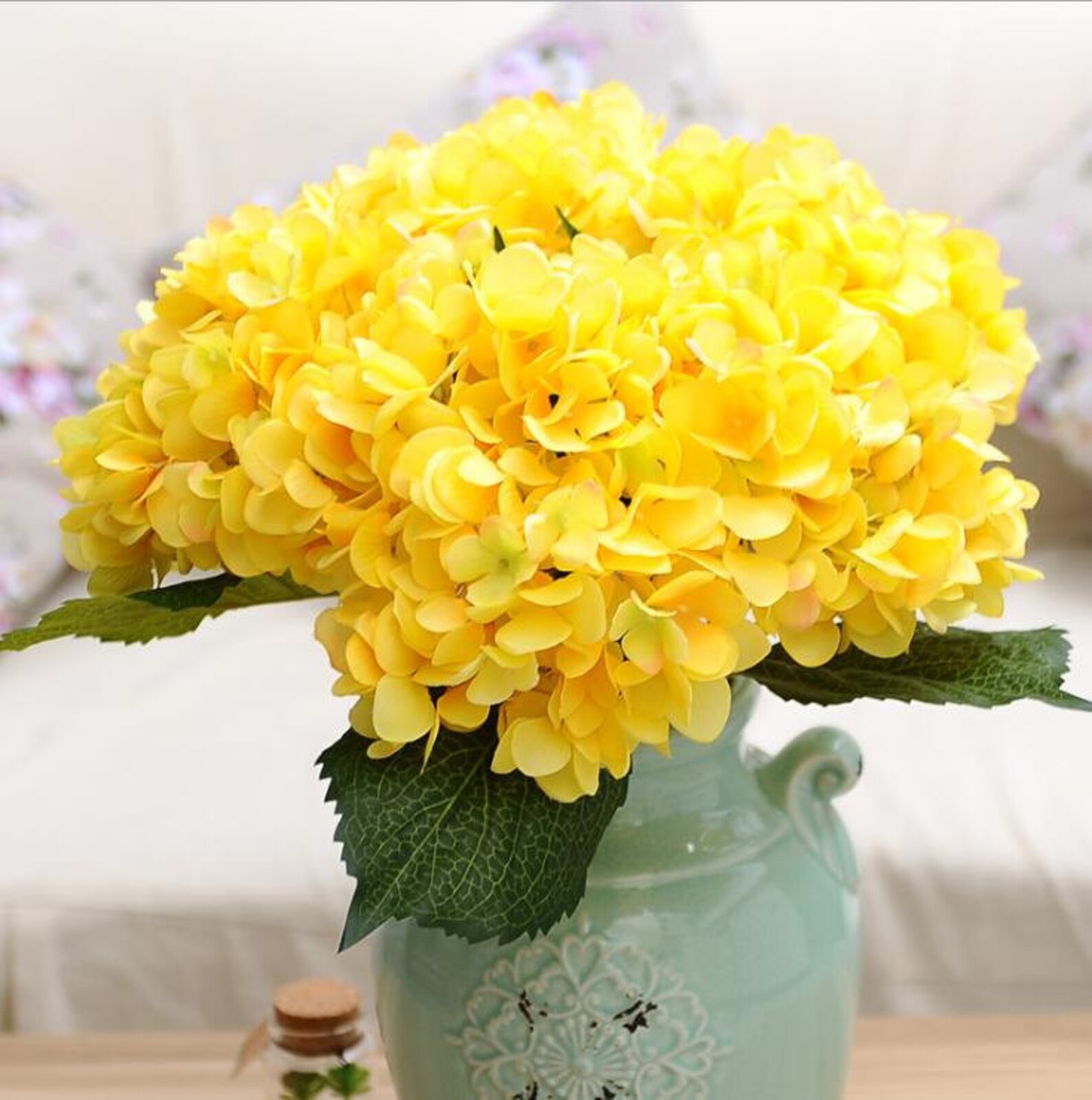 Light Blue Hydrangea Real Like Artificial Silk Hydrangea Etsy